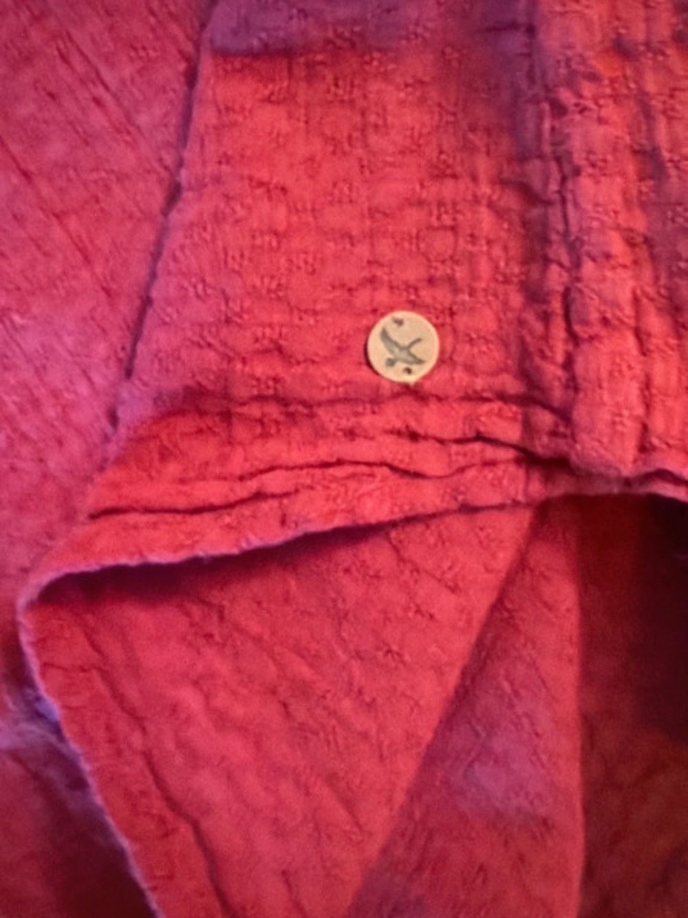Eddie Bauer Brick Red Button-Down Utility Shirt - Picture 7 of 7